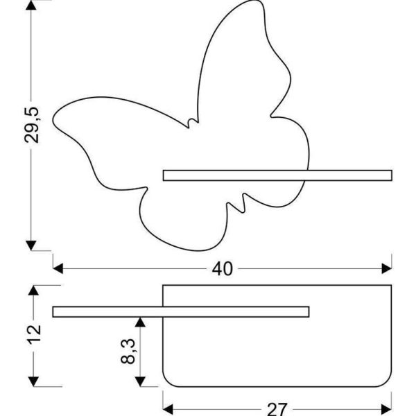 Applique étagère LED Papillon Doré IQ Kids