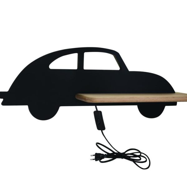 Applique étagère LED Voiture Noir IQ Kids