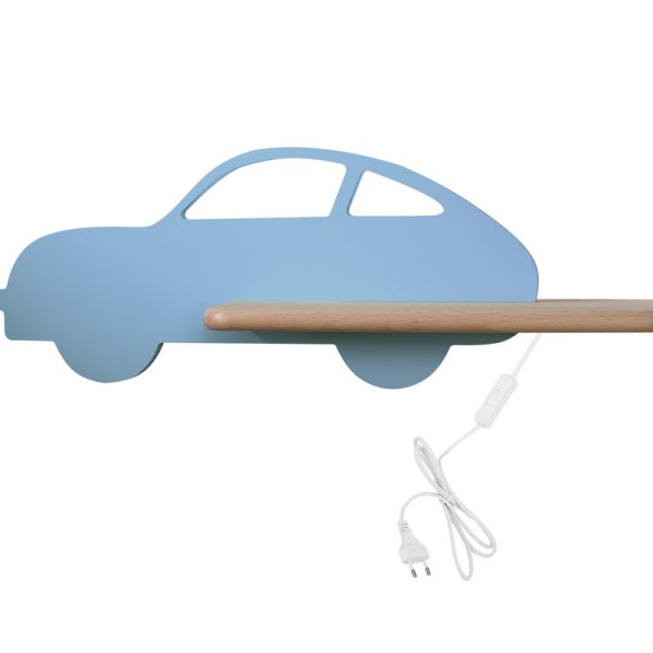 Applique étagère LED Voiture Bleu IQ Kids