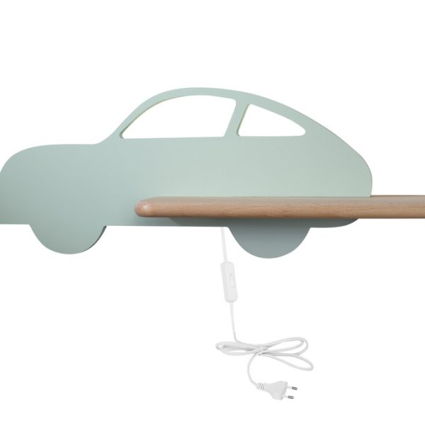 Applique étagère LED Voiture Menthe IQ Kids