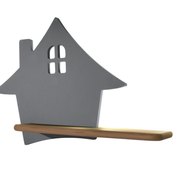 Applique murale étagère LED Maison Gris IQ Kids