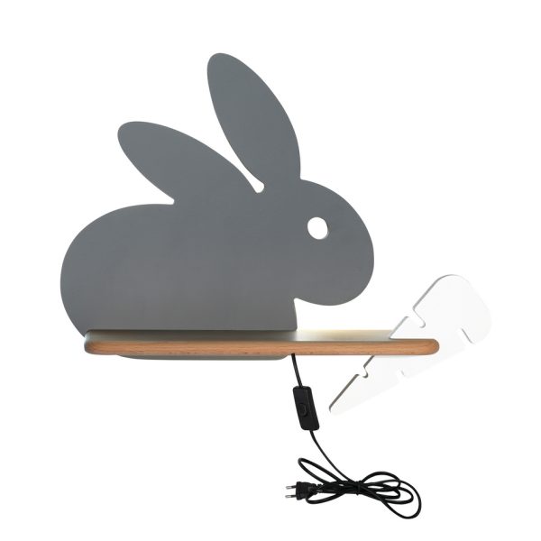Applique étagère LED Lapin Gris IQ Kids