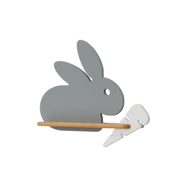 Applique étagère LED Lapin Gris Blanc IQ Kids