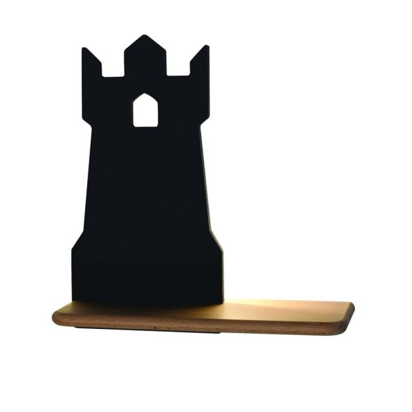 Applique étagère LED Tour Noir IQ Kids