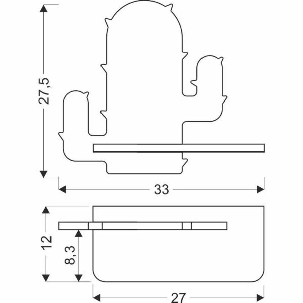 Applique étagère LED Cactus avec câble
