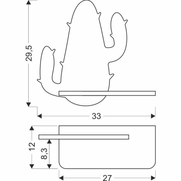 Applique étagère LED Cactus câble