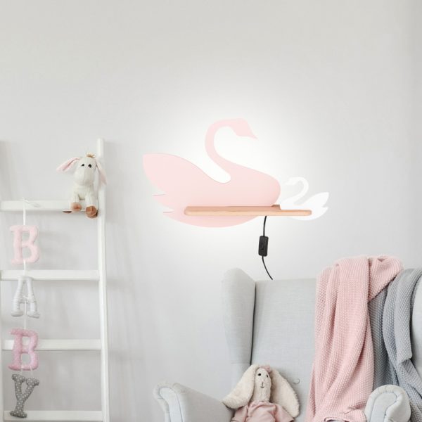 Applique étagère LED Cygne