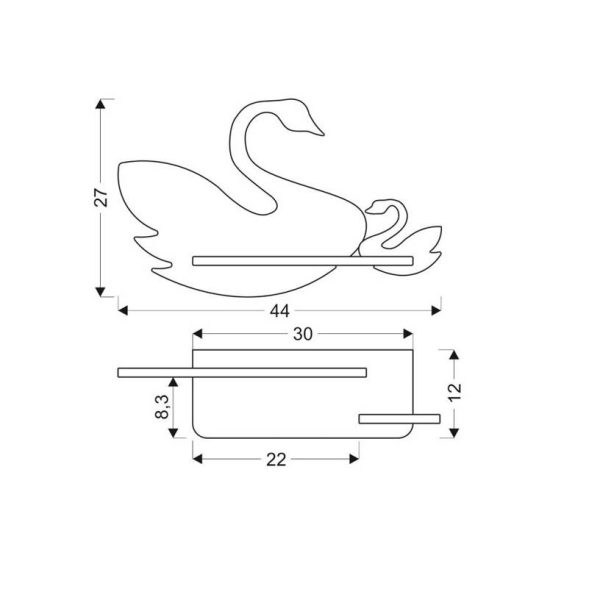 Applique étagère LED Cygne