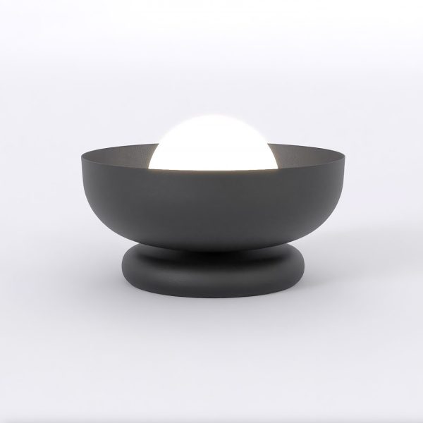 Lampe à poser Valence en acier et verre noir